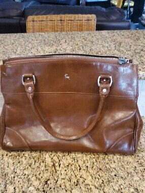 ASHWOOD LEATHER BROWN GENUINE LEATHER SATCHEL HANDBAG PURSE